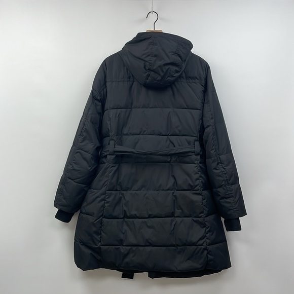 J. Crew Mercantile Belted Quilted Long Puffer Coat Winter Jacket Black 2X - Picture 5 of 8
